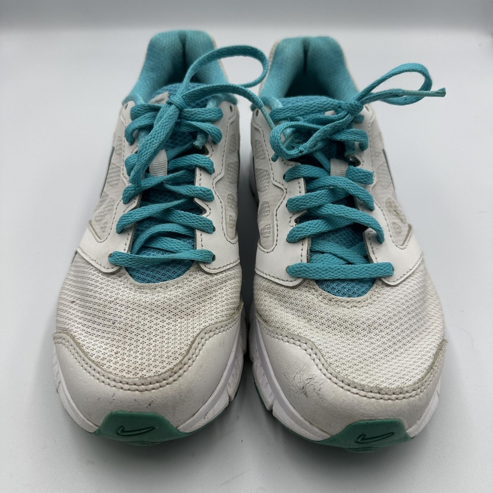 Nike Downshifter 6 Shoes Womens Size 8 White Teal Running Sneakers 684765-111